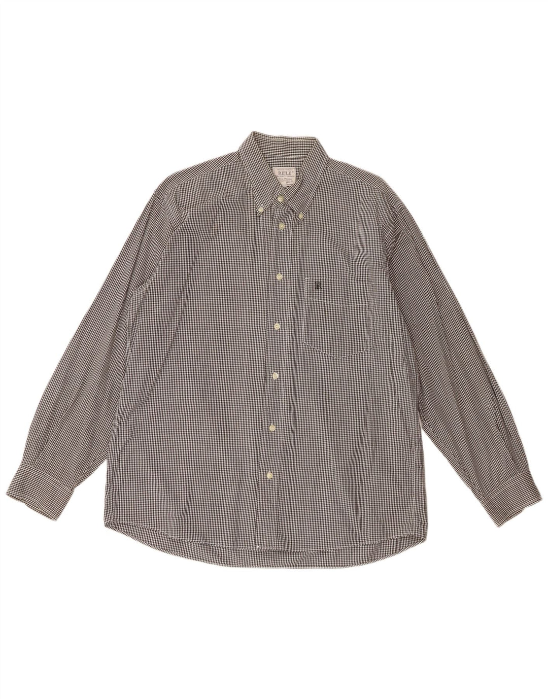 Camisa masculina Rifle XL de algodão xadrez preto
