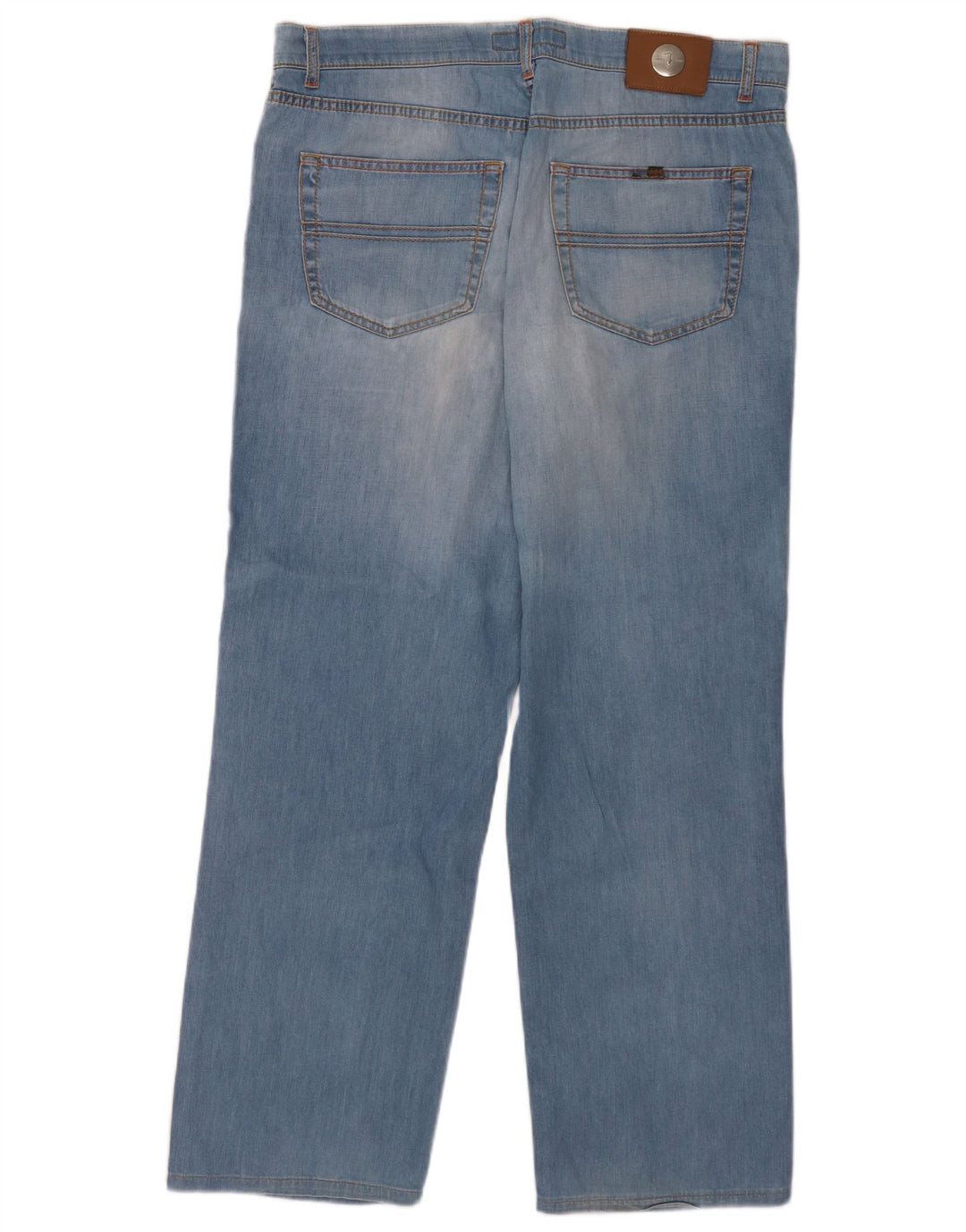 Trussardi Calça jeans reta masculina W36 L31 algodão azul