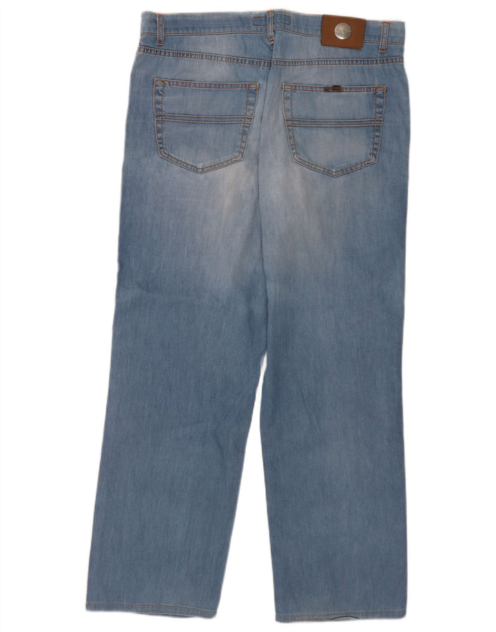 Trussardi Calça jeans reta masculina W36 L31 algodão azul