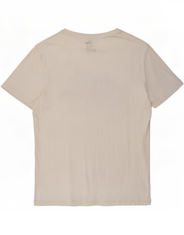 Puma Camiseta feminina gráfica Top UK 14 Algodão branco médio