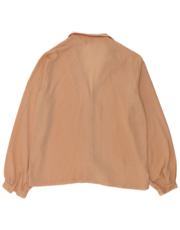 Blusa feminina vintage UK 14 bege médio manchado