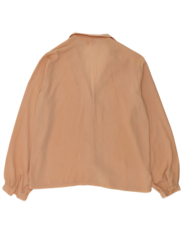 Blusa feminina vintage UK 14 bege médio manchado