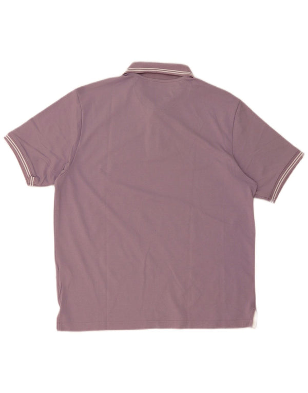 Camisa polo masculina Champion Easy Fit de algodão listrado roxo médio