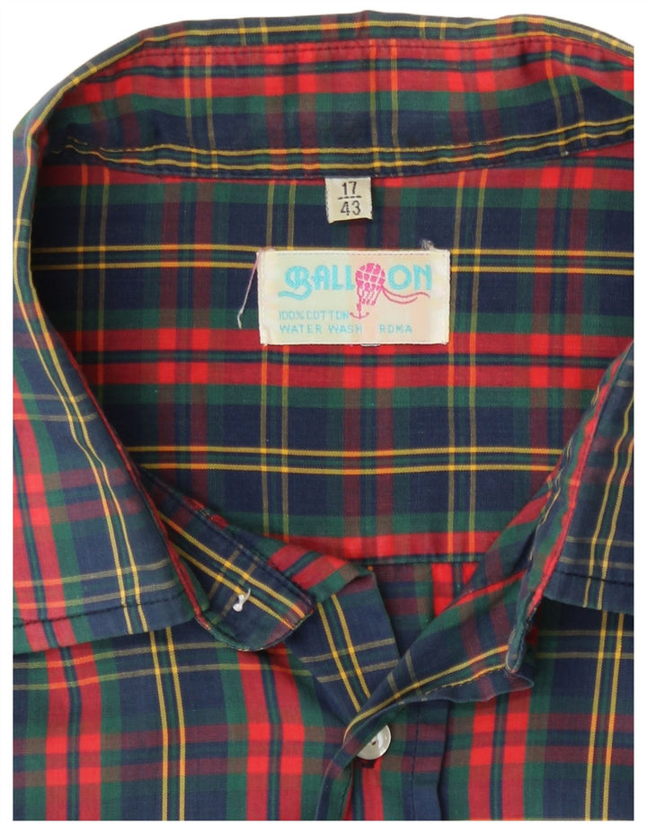 Camisa masculina balão tamanho 17 43 XL algodão xadrez multicolorido