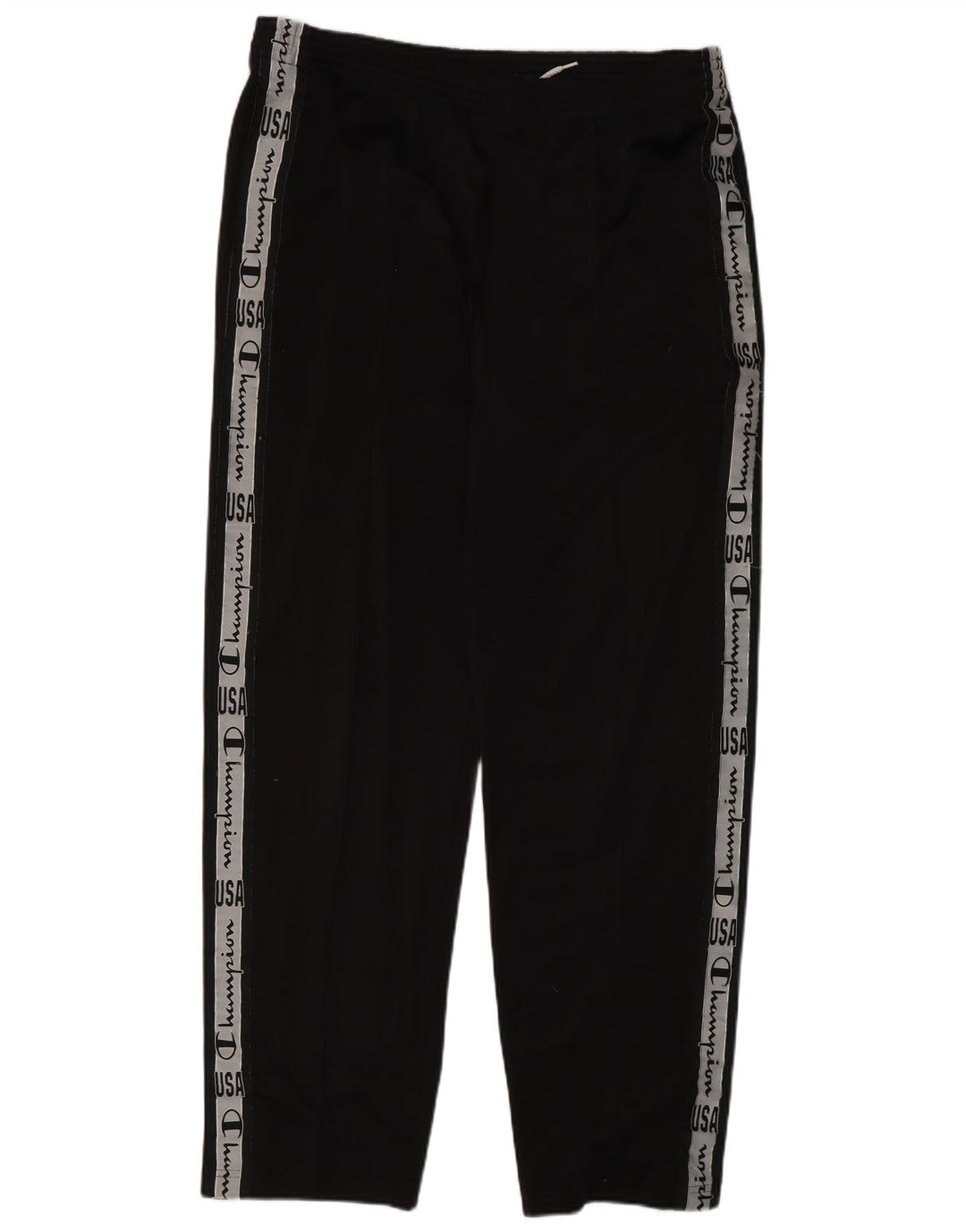 Calça esportiva masculina Champion com estampa gráfica grande em poliéster colorido preto