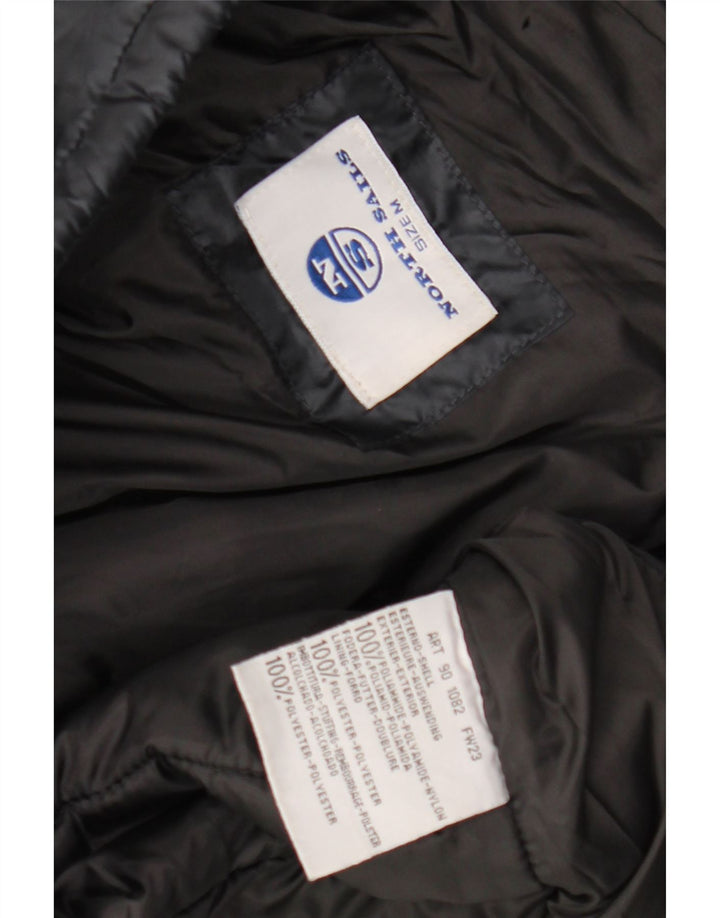 Jaqueta masculina acolchoada com capuz NORTH SAILS UK 38 nylon azul marinho médio