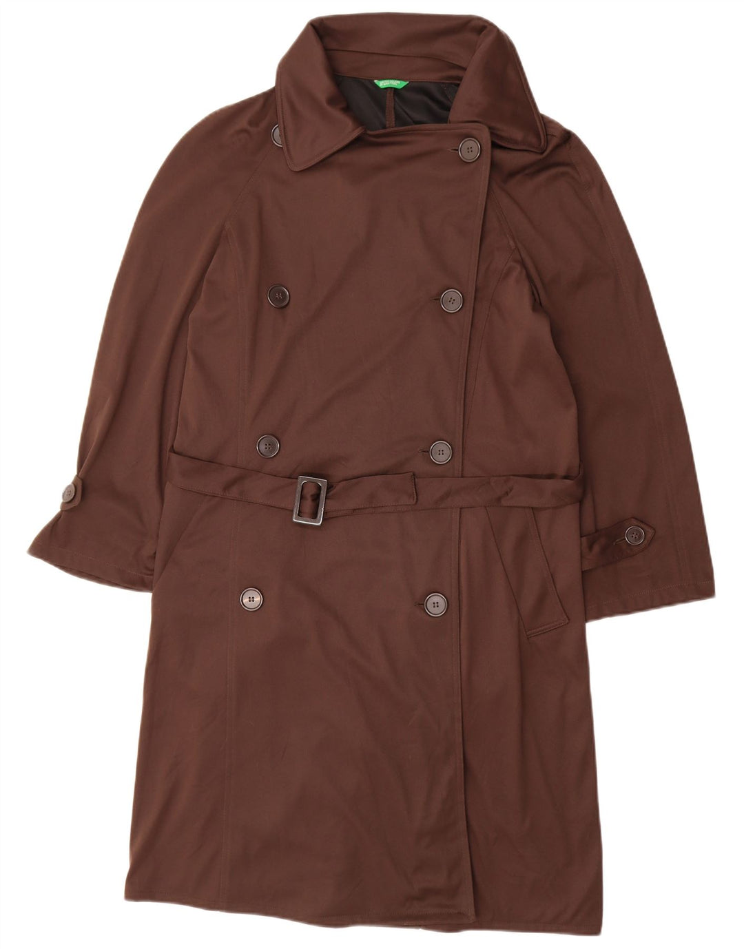 Casaco impermeável feminino BENETTON UK 14 poliéster marrom médio