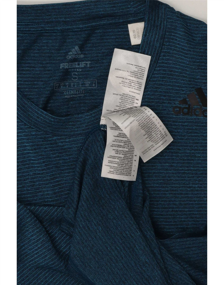 Adidas Masculino Climalite Camiseta Top Pequeno Azul Marinho Listrado Poliéster