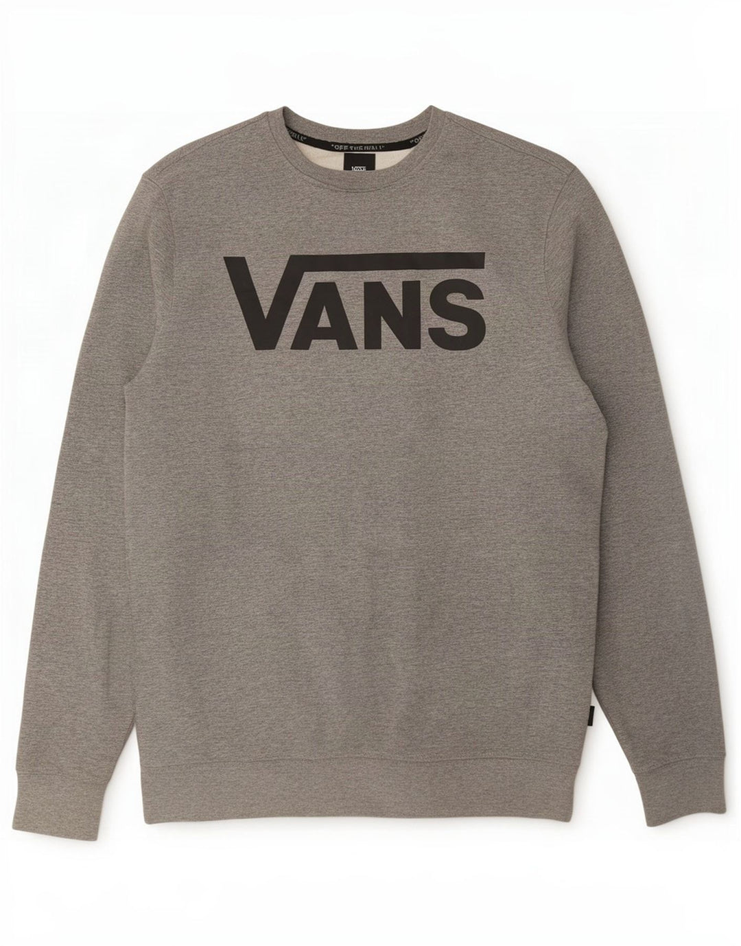 Vans Mens Graphic Moletom Jumper Médio Cinza Algodão