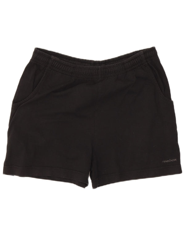 Shorts esportivos femininos Reebok UK 14 grande algodão preto