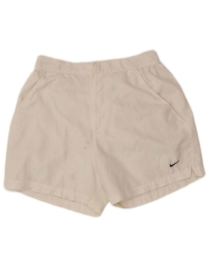 NIKE Mens Chino Shorts Pequeno W28 Poliéster Branco