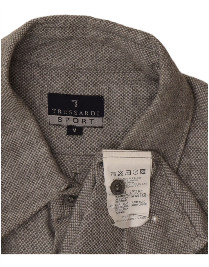 Camisa masculina Trussardi algodão cinza médio