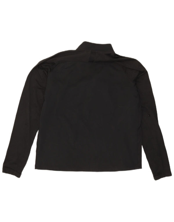Pulôver masculino Nike Dri Fit com gola e zíper, top grande de poliéster preto