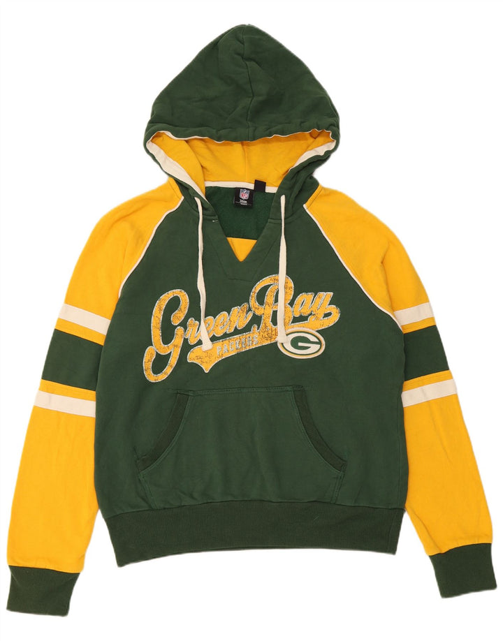 NFL feminino Green Bay Packers moletom com capuz Reino Unido 16 grande bloco colorido verde