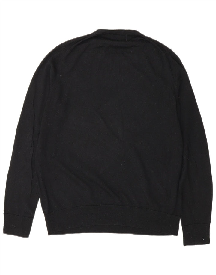 Suéter feminino Marks & Spencer com gola redonda Reino Unido 12 lã preta média