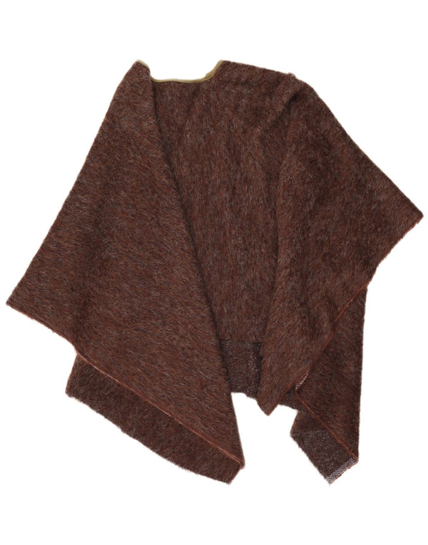 Poncho assimétrico feminino vintage tamanho único marrom