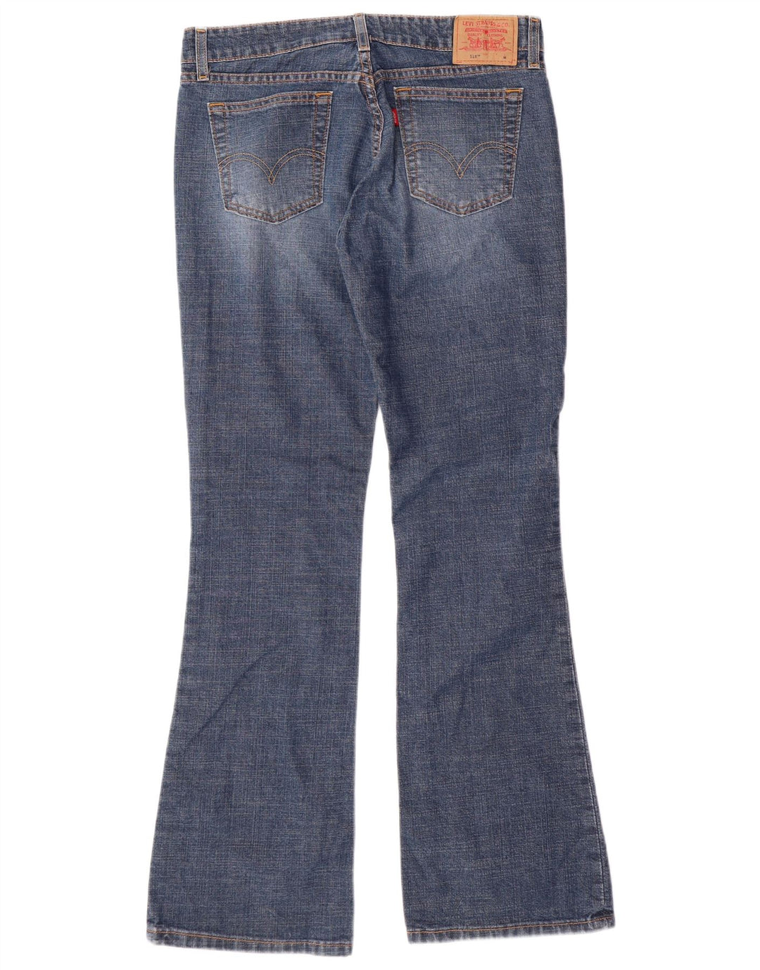 Levi's feminino 518 super low bootcut jeans US 9 médio W31 L32 algodão azul