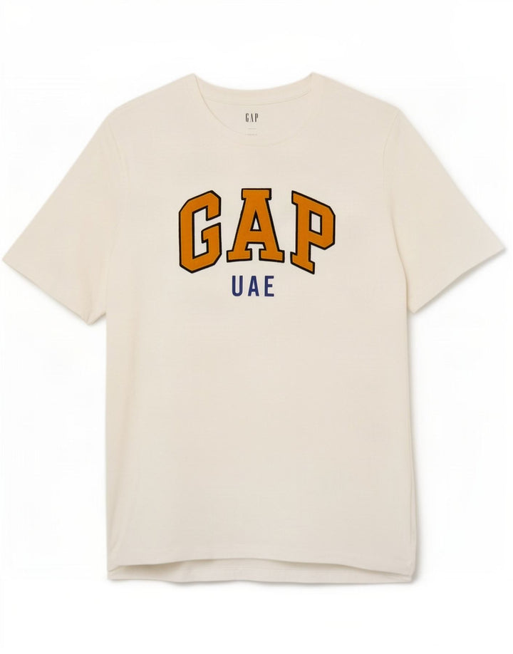 Camiseta masculina clássica gráfica Gap grande algodão branco