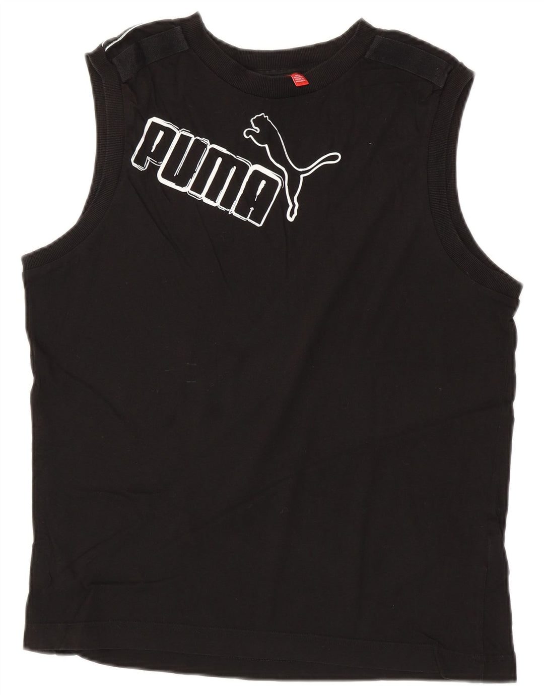 PUMA Mens Graphic Vest Top Grande Algodão Preto