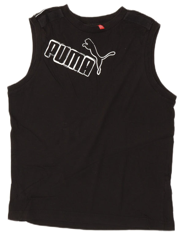 PUMA Mens Graphic Vest Top Grande Algodão Preto