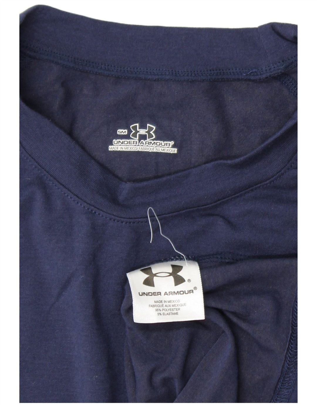 Camiseta masculina UNDER ARMOUR pequena poliéster azul marinho