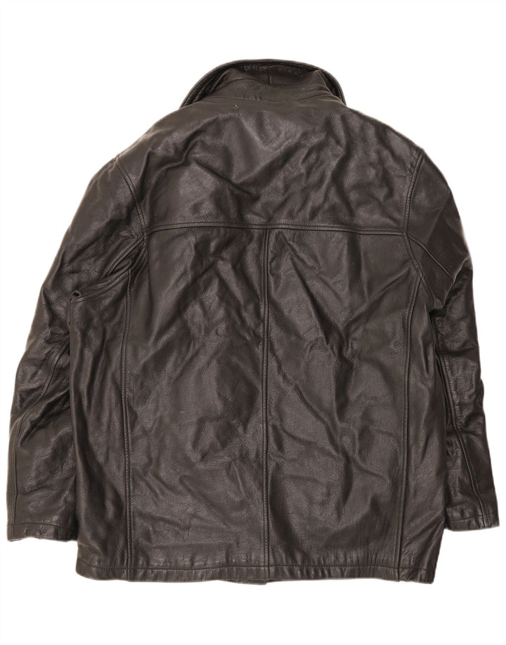 Jaqueta corta-vento masculina Wilsons M. Julian de couro Reino Unido 40 grande preta