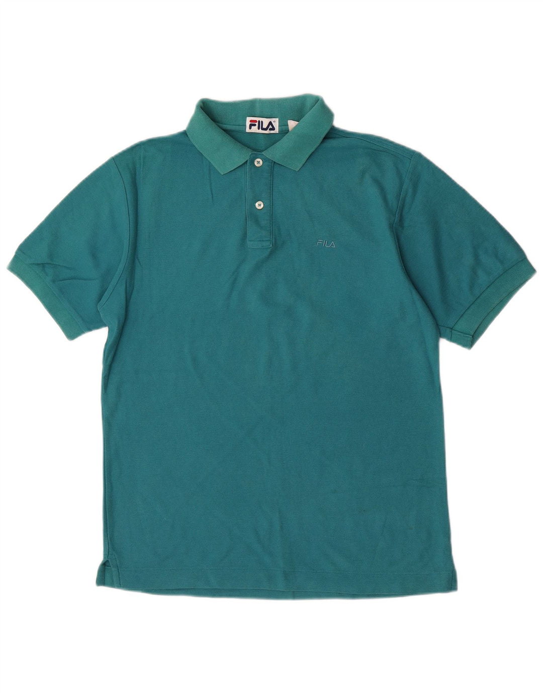 Camisa polo masculina Fila IT 46 pequena algodão turquesa