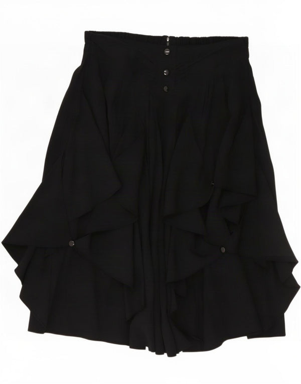 Saia feminina vintage em camadas EU 42 grande W30 viscose preta