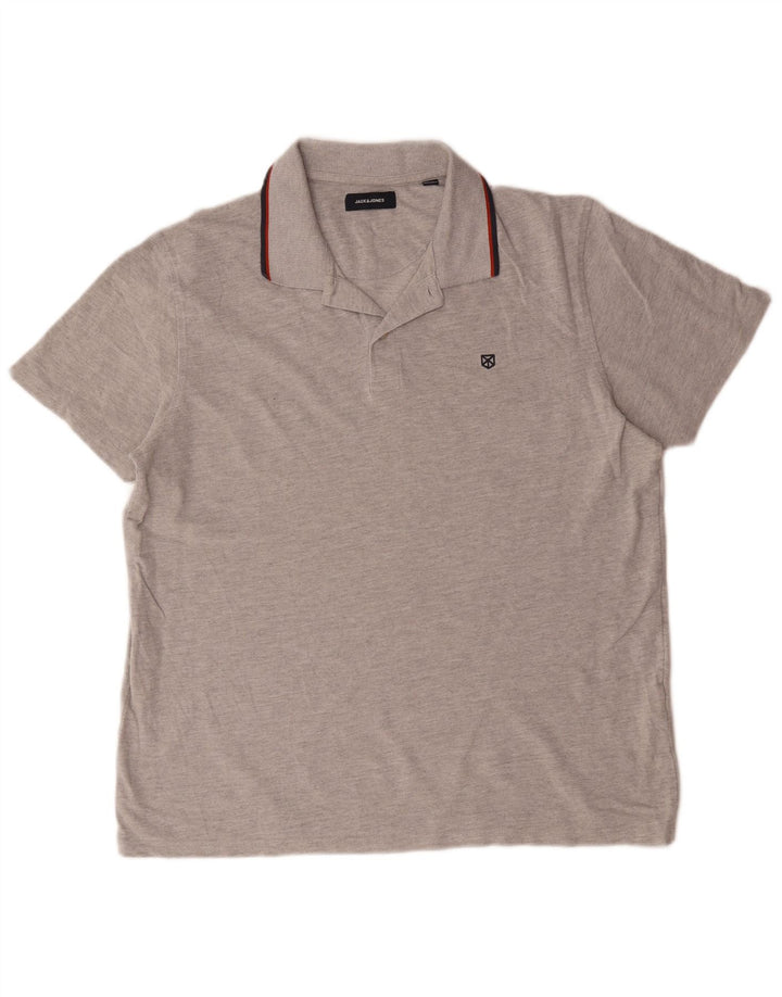 Camisa polo masculina Jack & Jones 2XL algodão cinza