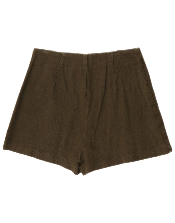 Calça quente feminina Zara XS W24 algodão cáqui
