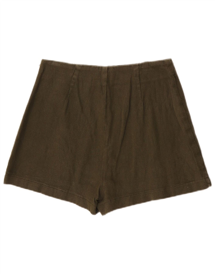 Calça quente feminina Zara XS W24 algodão cáqui