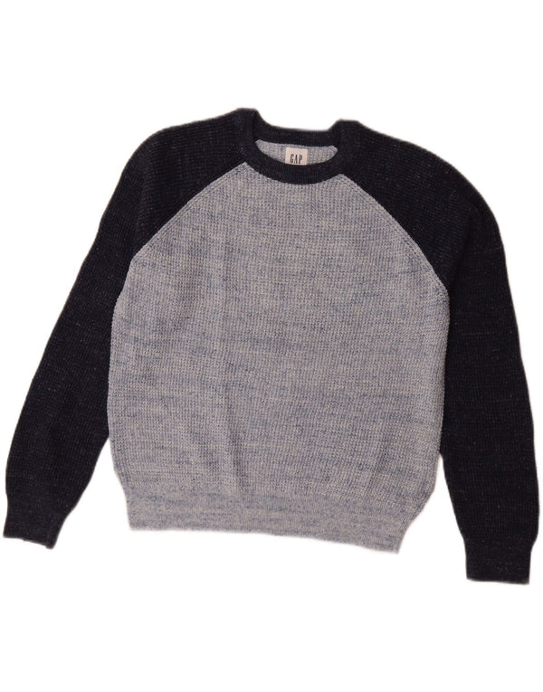 Suéter Gap Boys com gola redonda 11-12 anos XL azul colorblock algodão