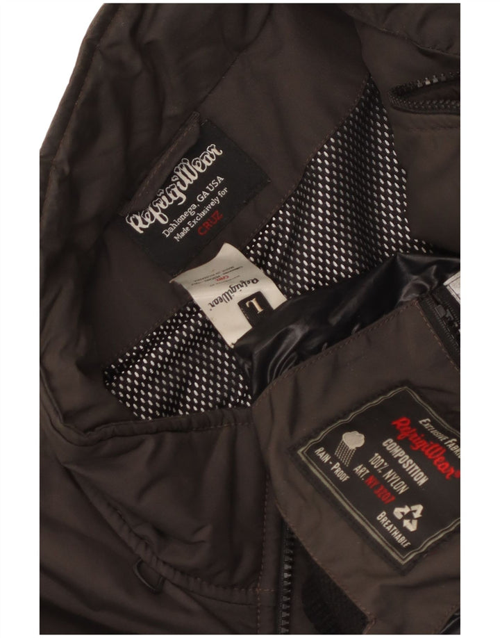 Jaqueta bomber masculina Refrigiwear UK 40 grande marrom nylon