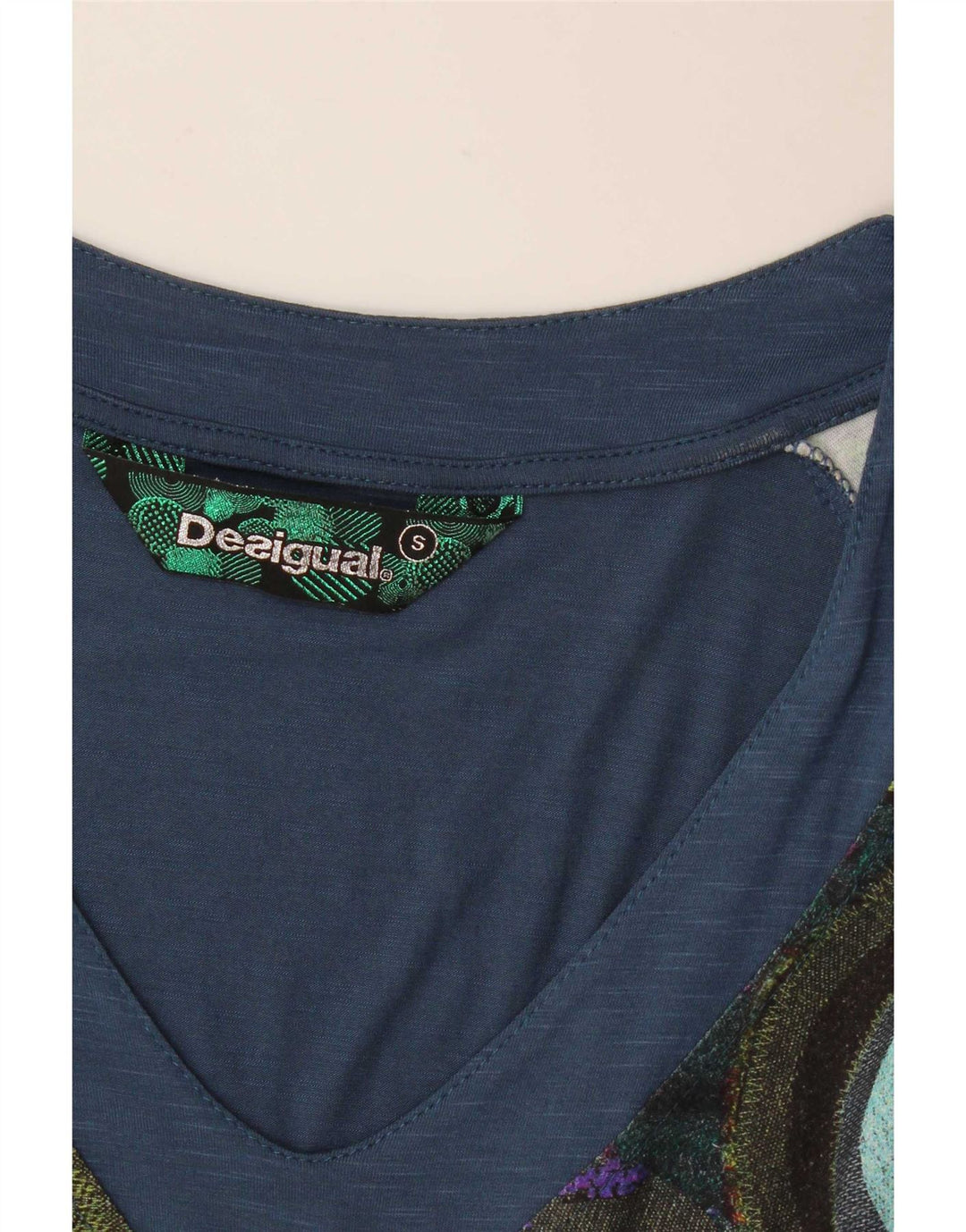 Vestido bainha feminino Desigual UK 10 pequeno multicolorido geométrico