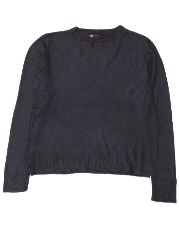 Suéter feminino Marks & Spencer com gola canoa Reino Unido 14 grande azul marinho