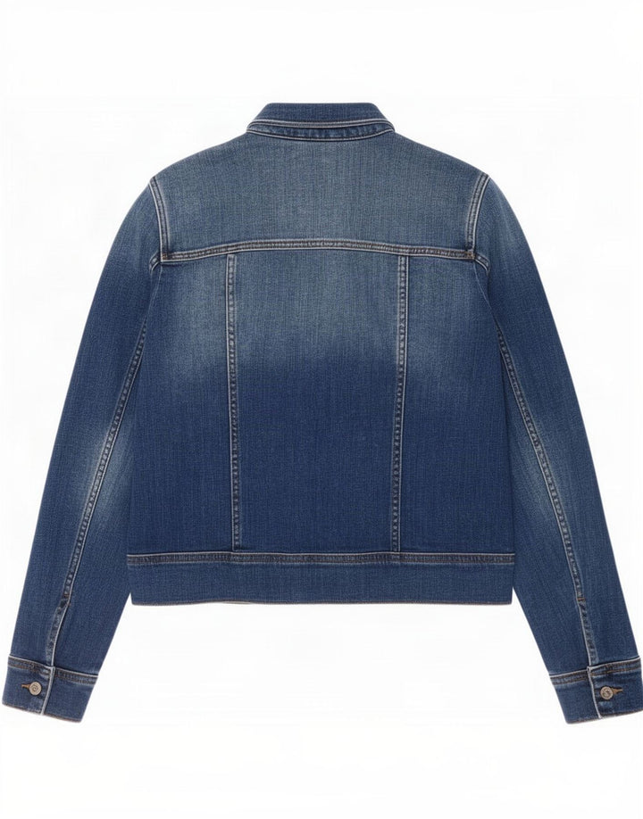 Jaqueta jeans feminina Esprit UK 12 algodão azul médio
