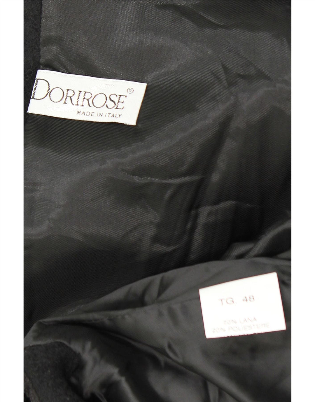 Sobretudo feminino VINTAGE com capuz IT 48 XL lã preta