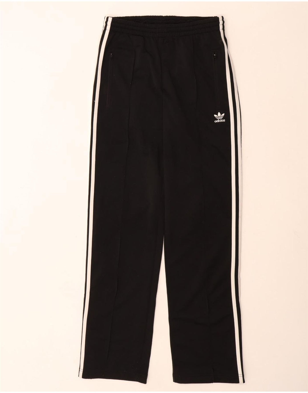 Calças de treino femininas Adidas UK 8 pequenas poliéster preto