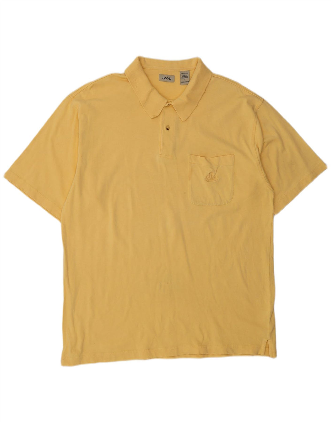 Camisa polo masculina Izod grande algodão amarelo