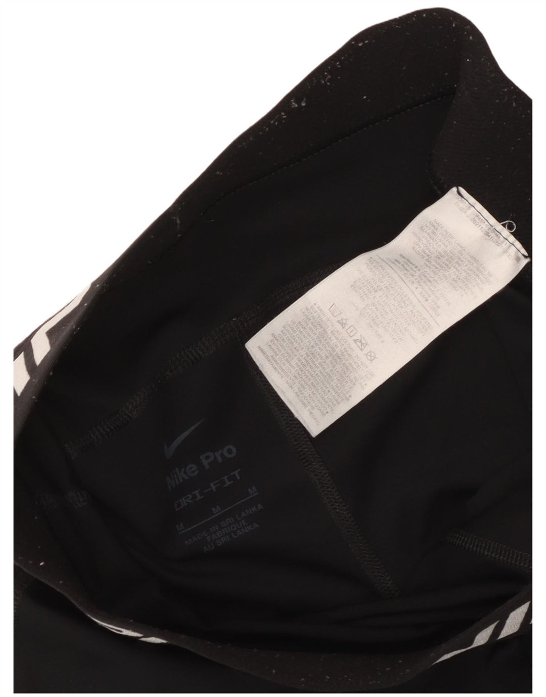 Nike Womens Dri Fit Graphic Sport Shorts UK 12 Médio Preto Poliéster