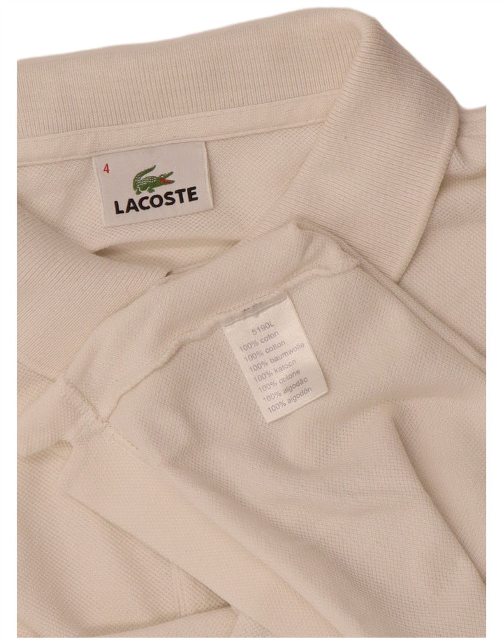 Camisa polo masculina LACOSTE tamanho 4 médio algodão branco