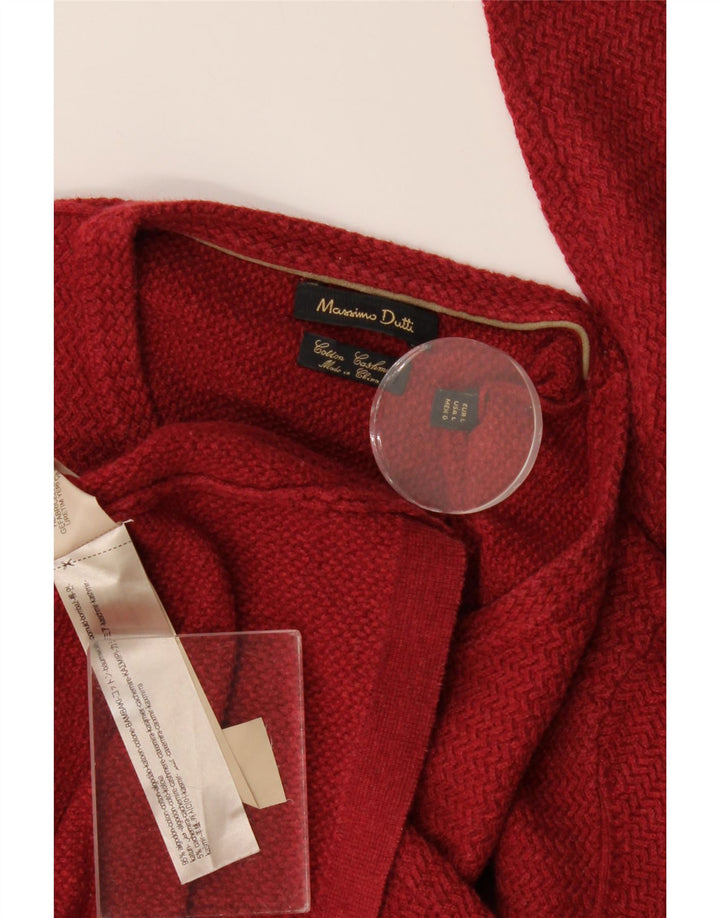 Suéter masculino Massimo Dutti com gola redonda, grande algodão vermelho