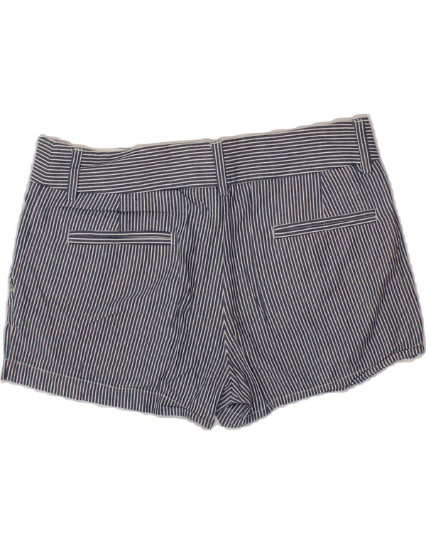 J. CREW Shorts Chino feminino US 6 médio W30 algodão listrado azul marinho