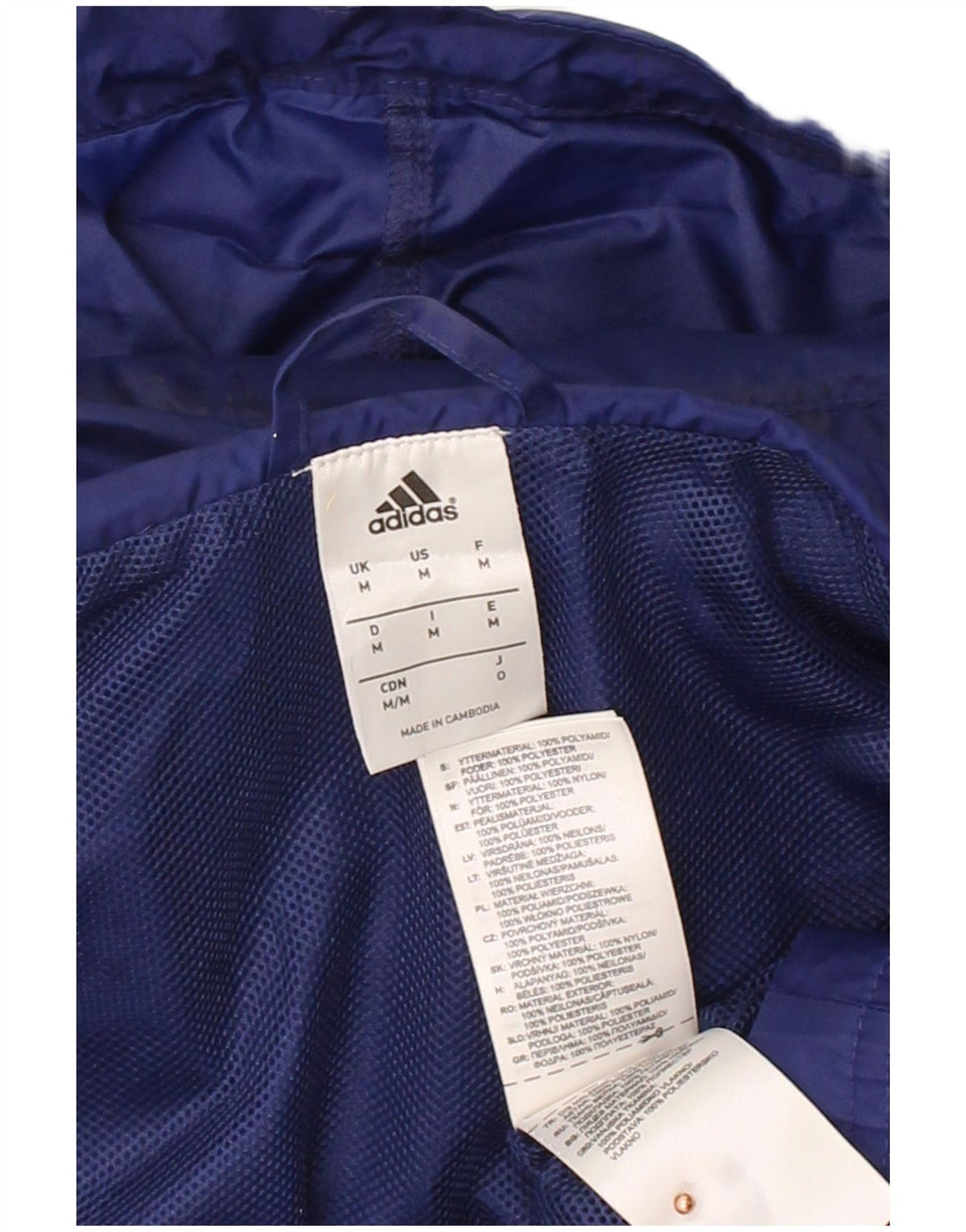 ADIDAS Mens Graphic Rain Jacket UK 38 Médio Azul Marinho