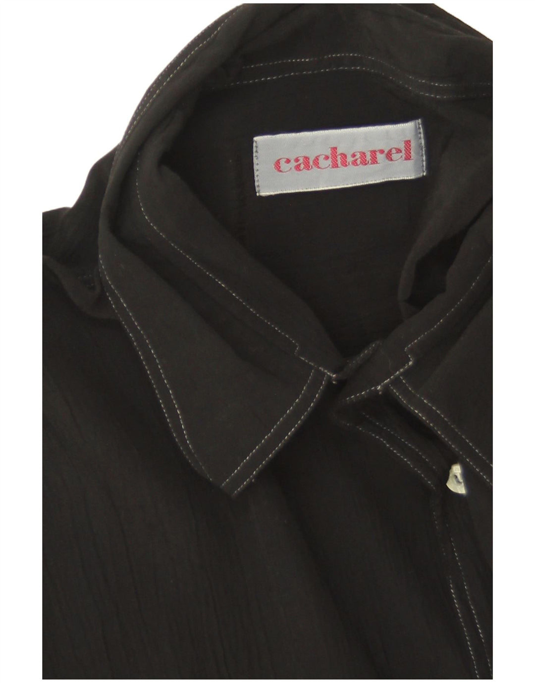 Cacharel Camisa masculina alta de manga curta XL preta