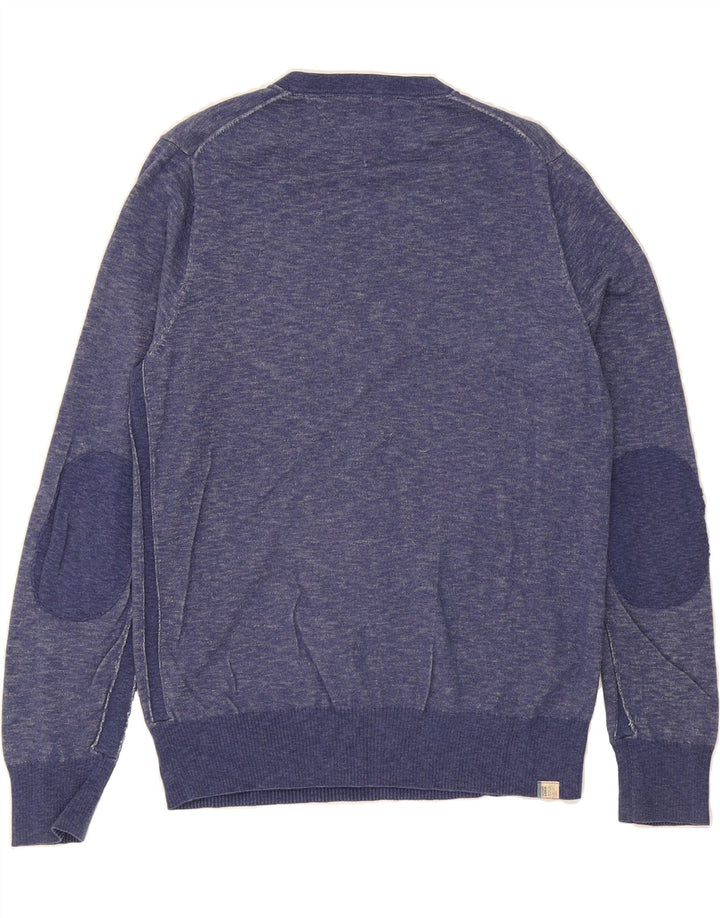 TOMMY HILFIGER Mens V-Neck Jumper Sweater Large Navy Blue Cotton Vintage Tommy Hilfiger and Second-Hand Tommy Hilfiger from Messina Hembry 