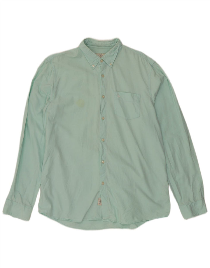 Jack Wills Camisa masculina clássica de ajuste grande de algodão turquesa