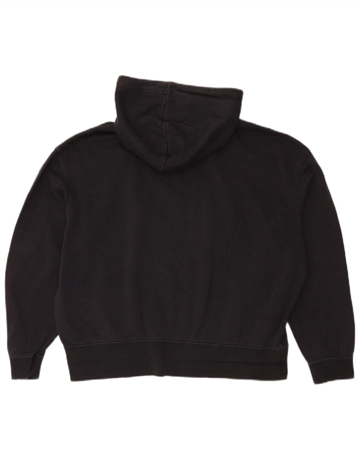 Nike Womens Oversized Hoodie Jumper UK 14 Médio Algodão Preto