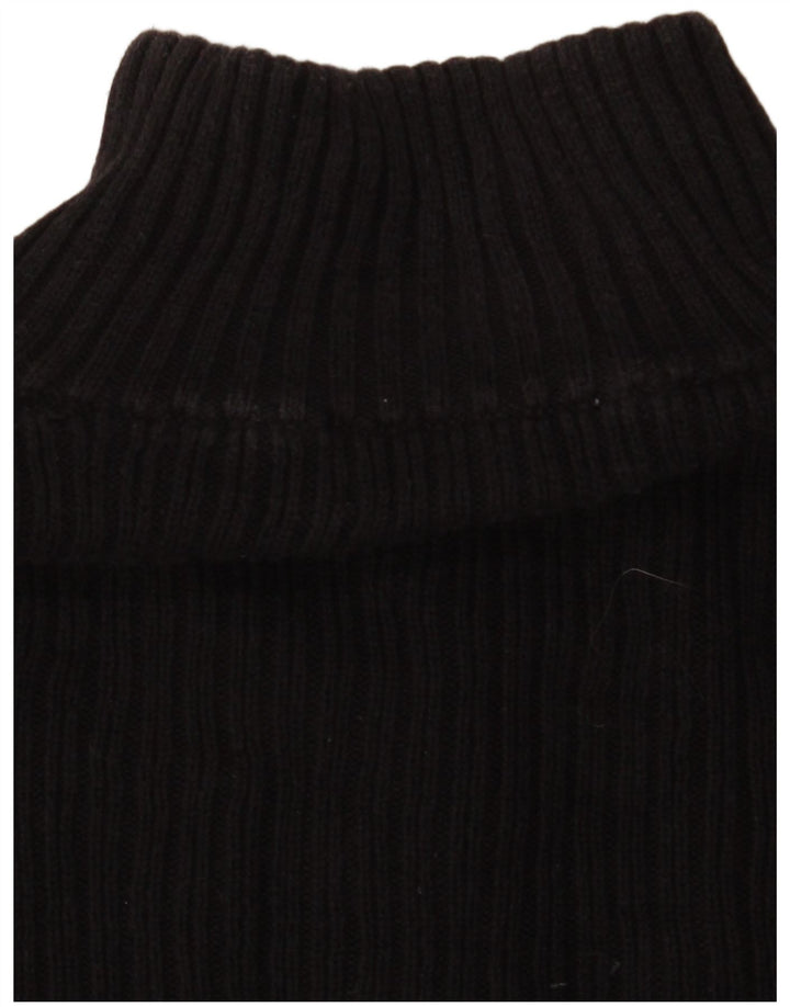 Suéter masculino Calvin Klein com zíper e gola alta de algodão preto