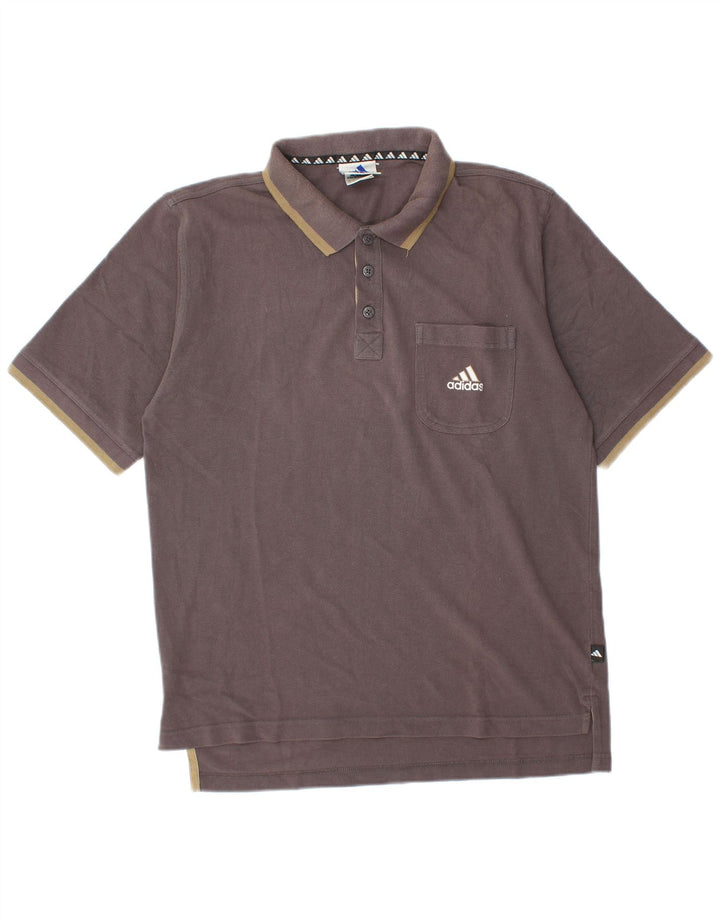 Camisa polo masculina Adidas UK 40/42 algodão cinza médio